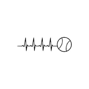 Heartbeat Baseball SVG vector cutting file / clip art available for instant download.