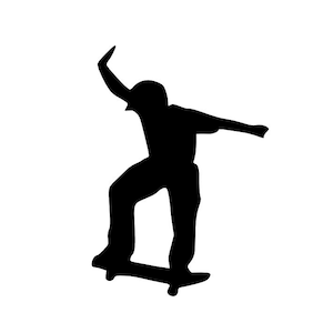 Skateboarder Skate Board 8 Silhouette SVG vector cutting file / clip art available for instant download.