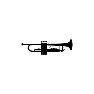 Trumpet Silhouette SVG vector cutting file / clip art available for instant download.
