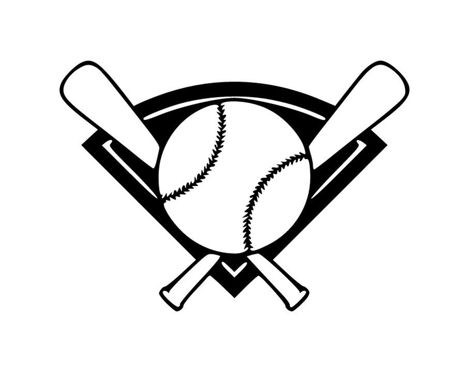 Baseball Bats Ball and Diamond SVG vector cutting file / clip image 1.