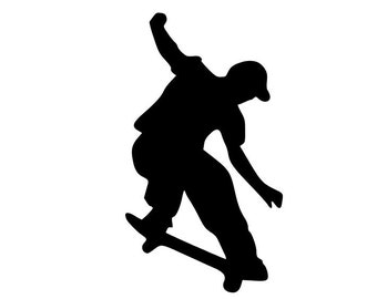 Skater Skate Board Silhouette SVG vector archivo de corte clip art  disponible para descarga