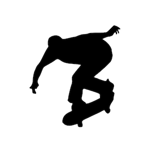 Skateboarder Skate Board 3 Silhouette SVG vector cutting file / clip art available for instant download.