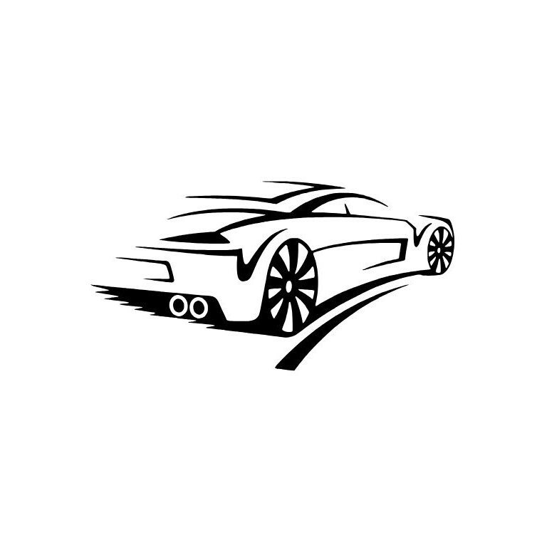 Sports Car Outline No.10 SVG Vector Cutting File / Clip Art Available