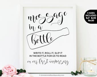 in a bottle sign etsy