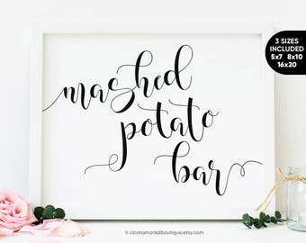 Mashed Potato Bar Sign Mashed Potato Wedding Bar Sign Etsy