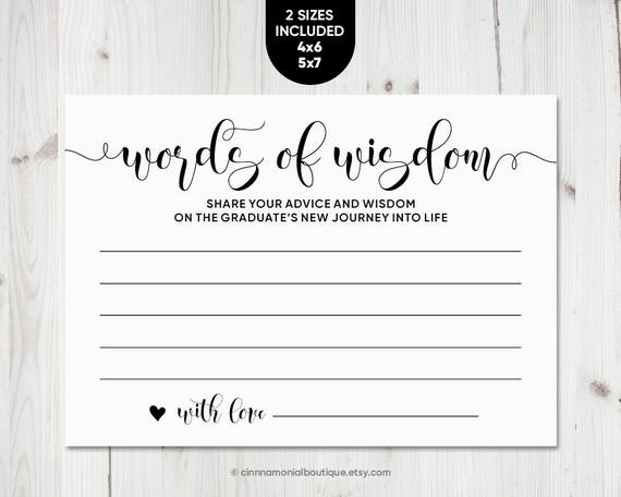 graduation-words-of-wisdom-cards-printable-words-of-wisdom-etsy