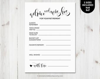 Retirement Bucket List Card Instant Download Retirement Advice And Wishes Cards Retirement Games Retirement Party Guestbook Ideas Printable