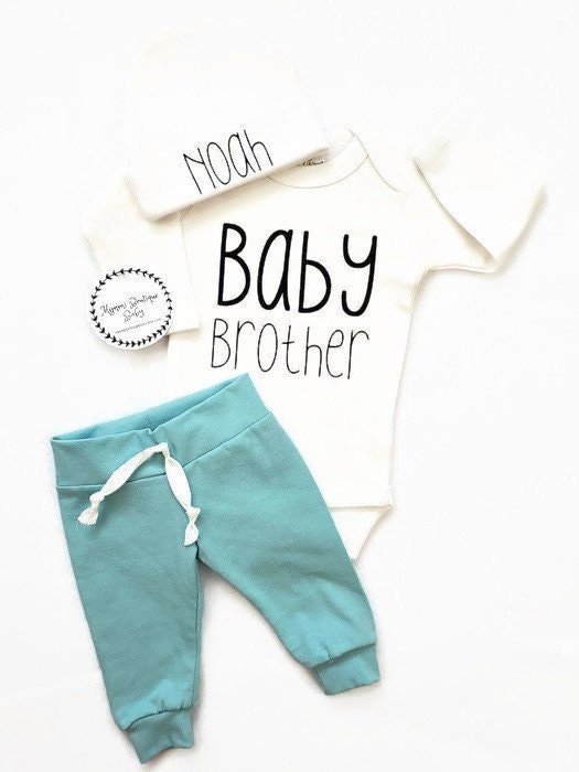 Newborn baby boy going home outfit personalized baby brother | Etsy