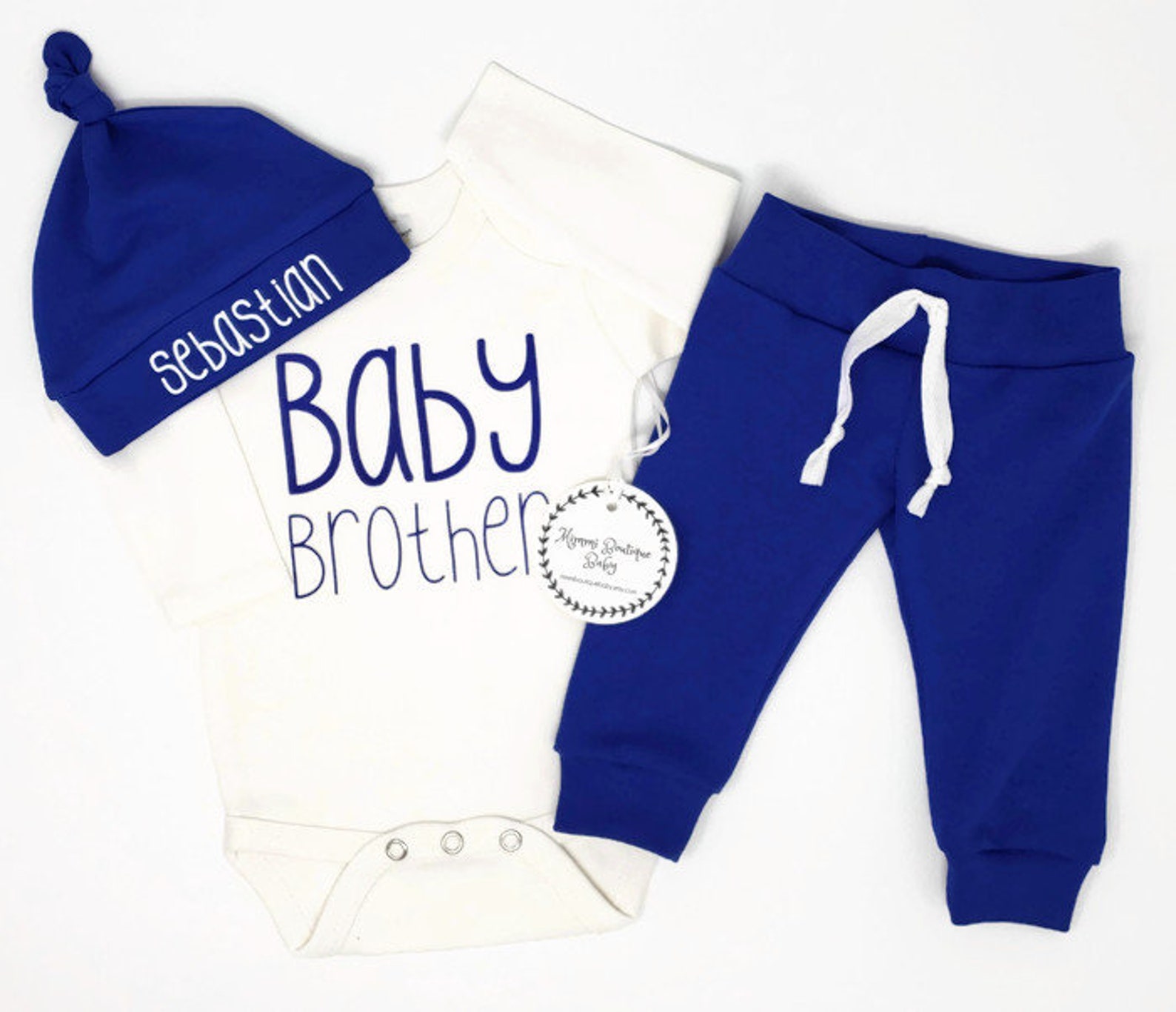 Baby Boy Royal Blue Going Home Outfit Baby Brother Coming Etsy