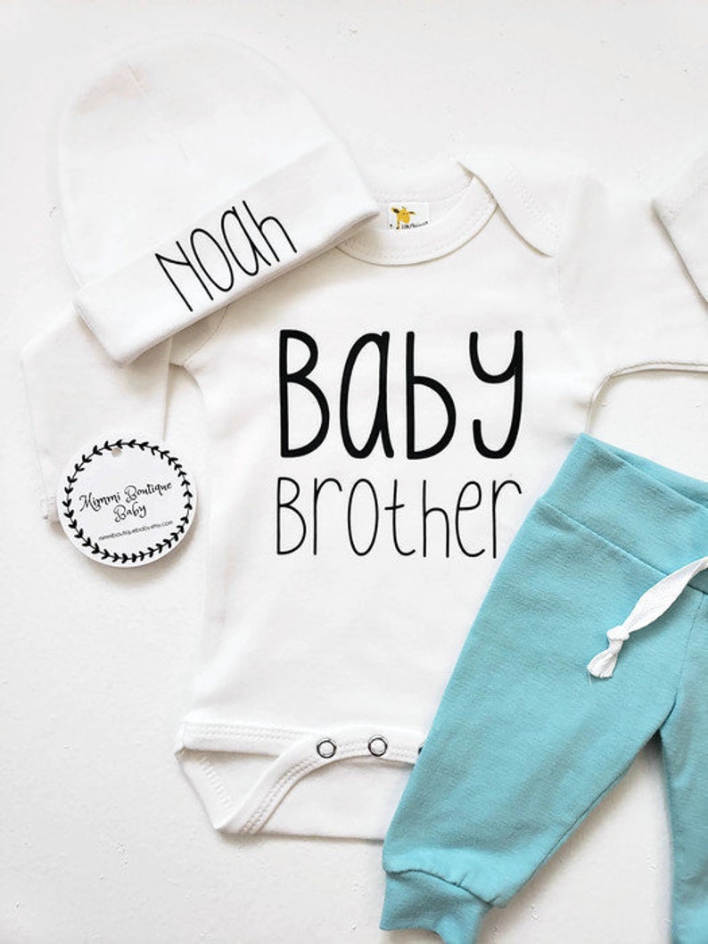 Newborn Baby Boy Going Home Outfit Personalized Baby Brother Etsy