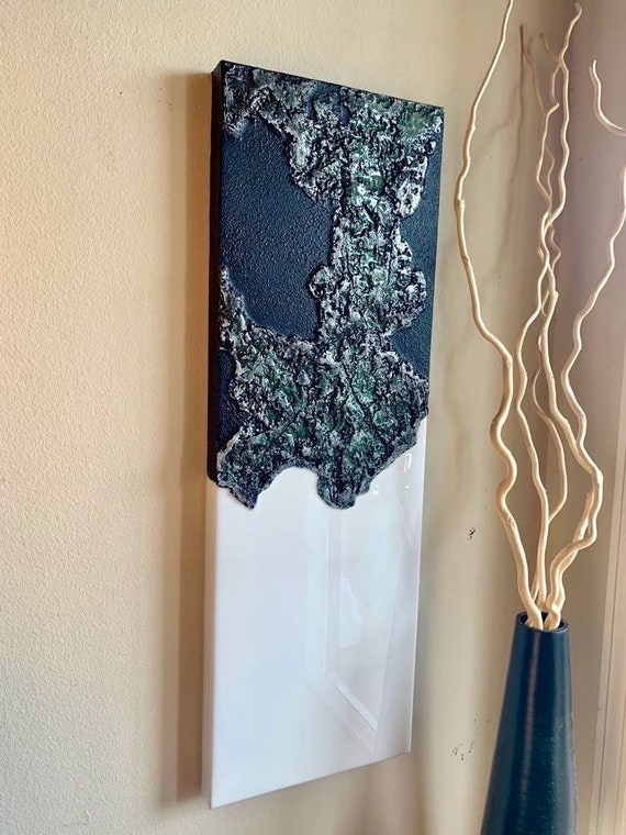 Original abstract painting with unique texture and resin on canvas modern art unique art unique Abstract texture art home decor