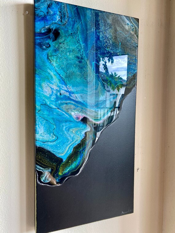 Original abstract painting with resin on canvas modern art resin art fluid art home decor original art wall design unique art