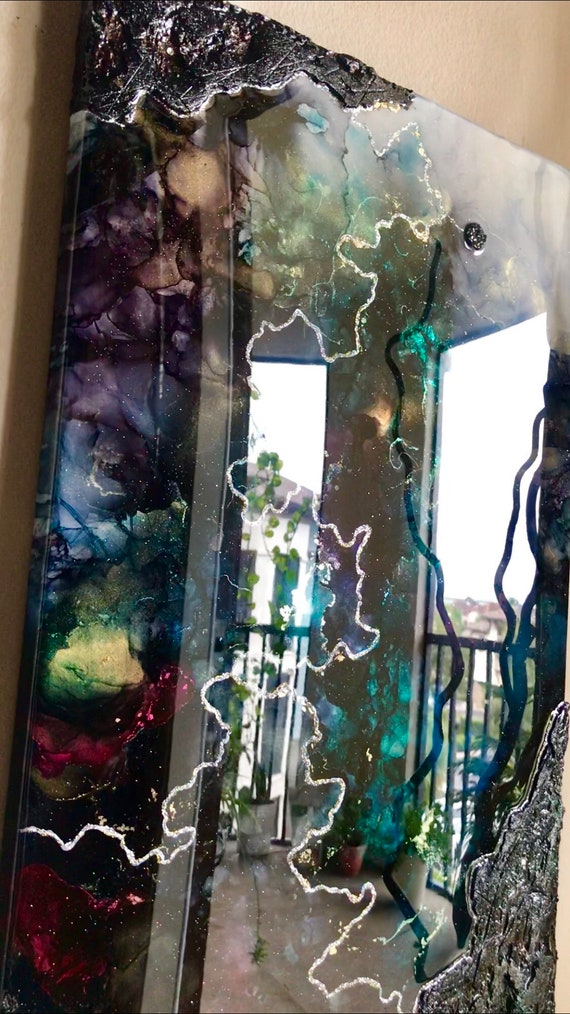 Original textured abstract painting with unique texture and resin on canvas modern art home decor alcohol ink art unique art wall decor