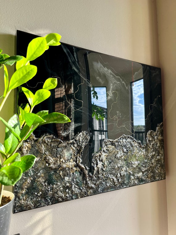 Original abstract painting with resin and texture on canvas modern art unique art texture art abstract painting home decor