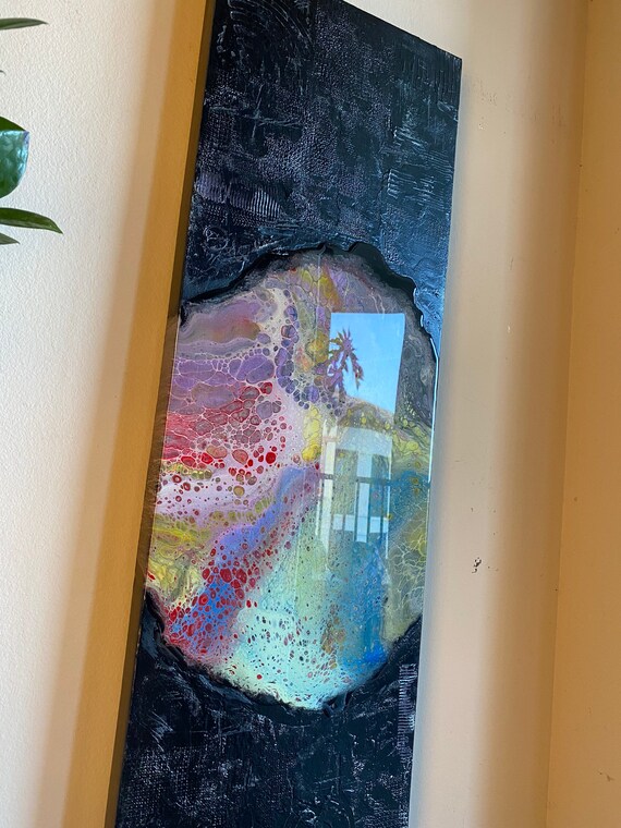 Acrylic abstract painting on canvas with resin original art modern art home decor resin abstract texture painting gift