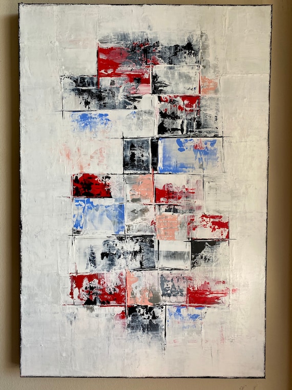 Large Original abstract painting on canvas 24x36 inch, modern art home decoration original art unique art