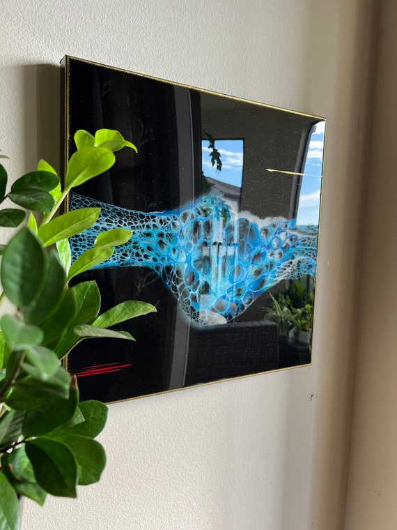 Original abstract painting with resin on canvas modern art original art home decoration fluid art unique art wall decor