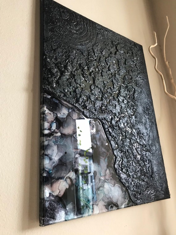 Original textured abstract painting with unique texture and resin on canvas modern art unique art homedecoration wall decor original art