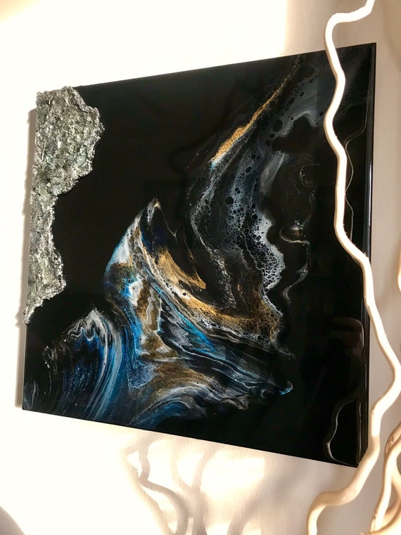 Original abstract painting with texture and resin on canvas modern art unique art abstract texture art home decor