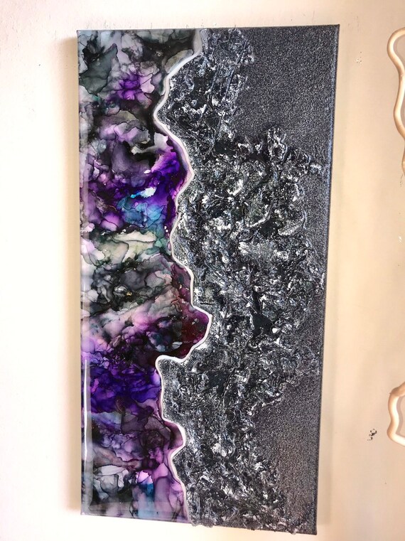 Texture abstract painting with resin on canvas original art modern art home decor decoration unique art Art Deco