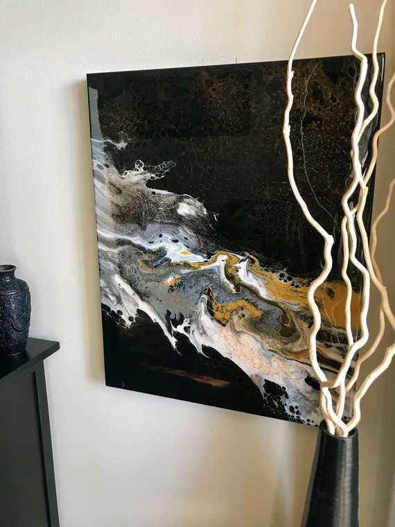 Large original abstract painting with Epoxy Resin modern art original art home decor wall decor acrylic Abstract painting pour painting