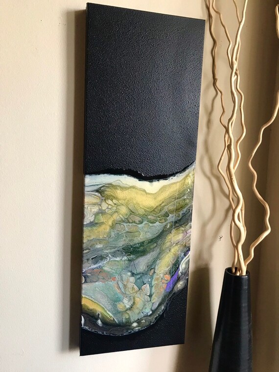 Original abstract painting with resin on canvas unique art modern art home decor fluid art original artwork