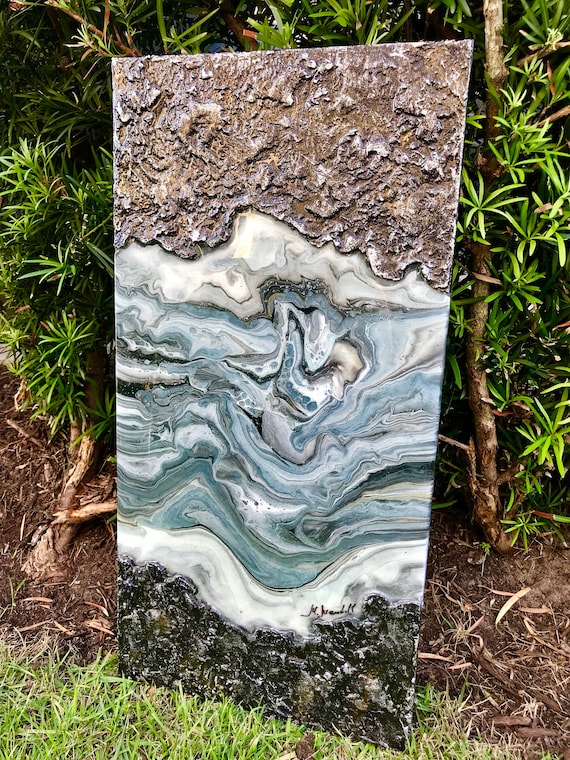 Acrylic pour painting on canvas with Epoxy Resin wall art, fluid painting abstract acrylic painting wall decor original artwork modern art