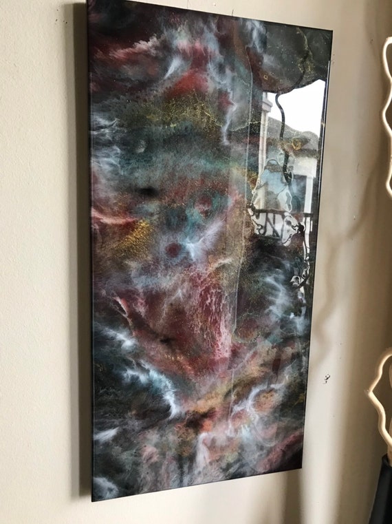 Original abstract painting with resin on canvas modern art abstract painting home decor unique art