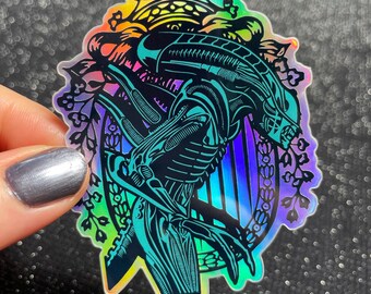 Holographic Xenomorph Alien Sticker - Aliens - Giger - Sci-fi Horror ...