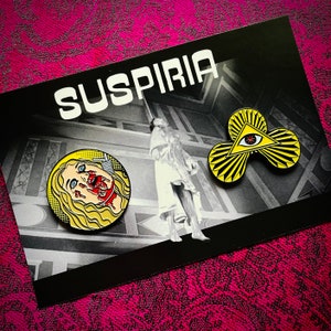 SUSPIRIA Enamel Pin Set- Pat Hingle - Helena Markos - WITCHES - 70s Italian Horror Film Movie - Dario Argento  -  Giallo