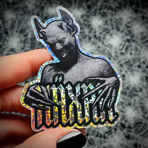 Häxan Satan Sticker - Witchcraft Through the Ages - Classic Horror Film 1922 - Holographic Glitter