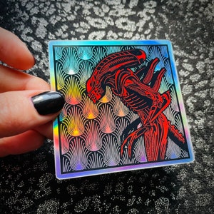 Holografischer Xenomorph Alien Sticker - Aliens - Giger - Sci-fi Horror Film 1986