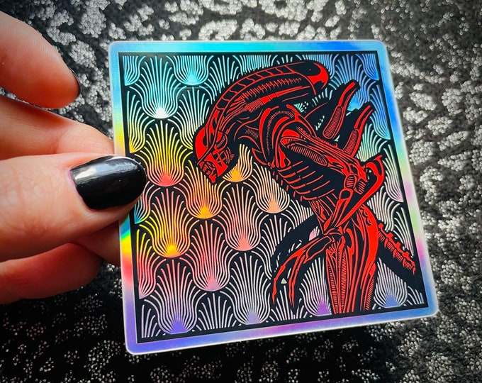 Holographic Xenomorph Alien Sticker - Aliens - Giger - Sci-fi Horror ...