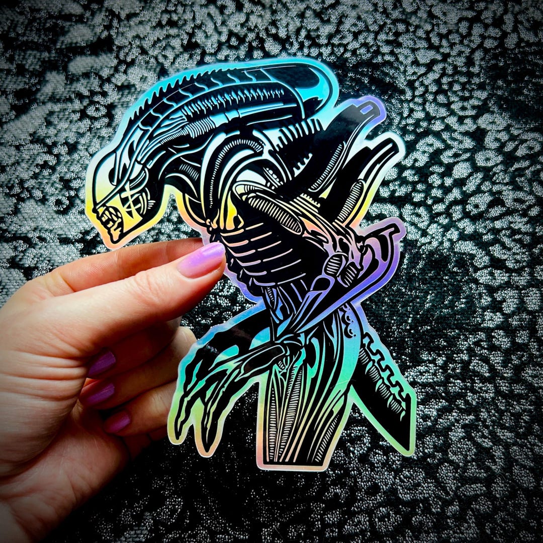 EXTRA LARGE Holographic Xenomorph Alien Sticker - Aliens - Giger - Sci ...
