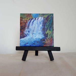 Miniature Majestic Falls Painting on Canvas, Fine art, Oregon Waterfalls