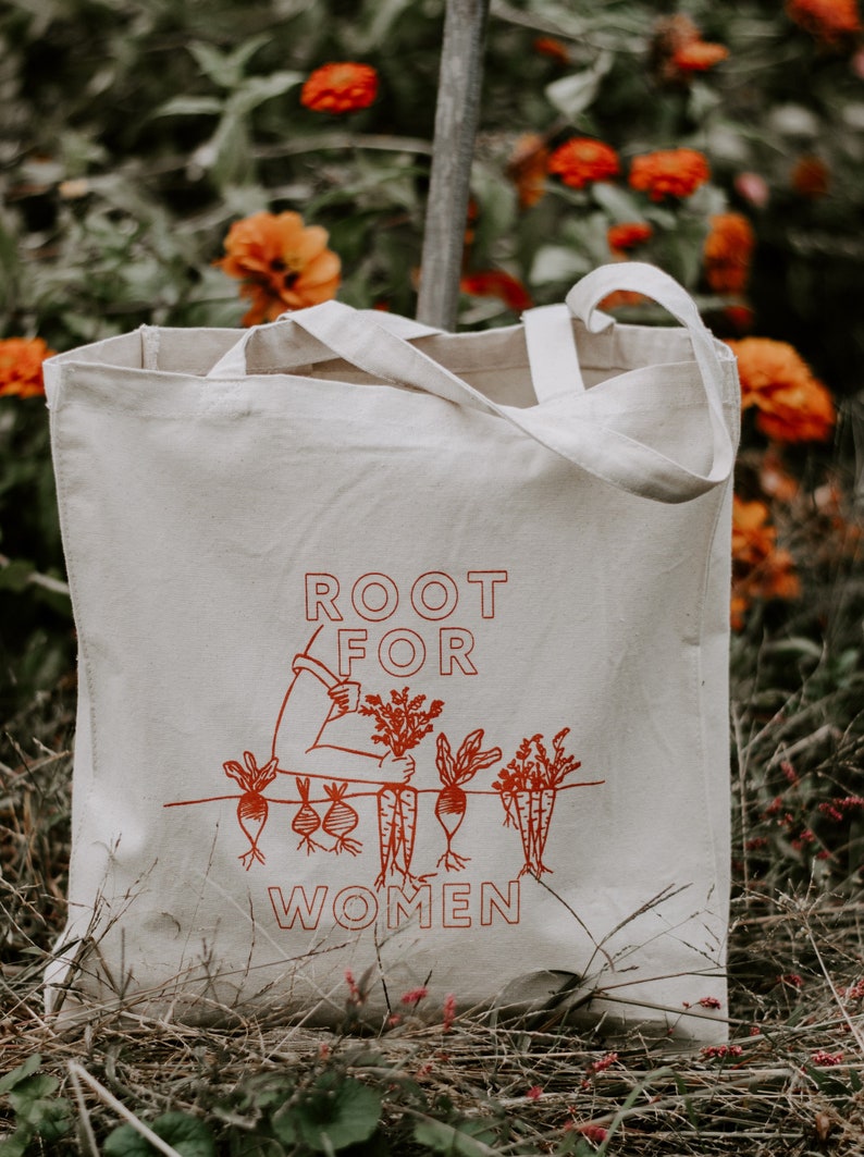 Root for Women tote bag