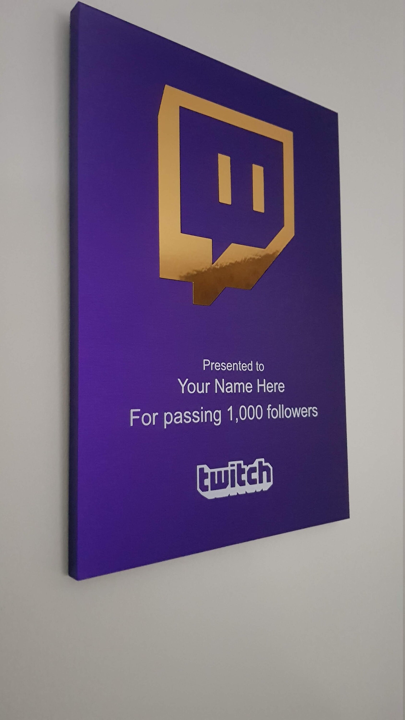 Twitch Streamer Follower Milestone Award Plaque Neu Etsy