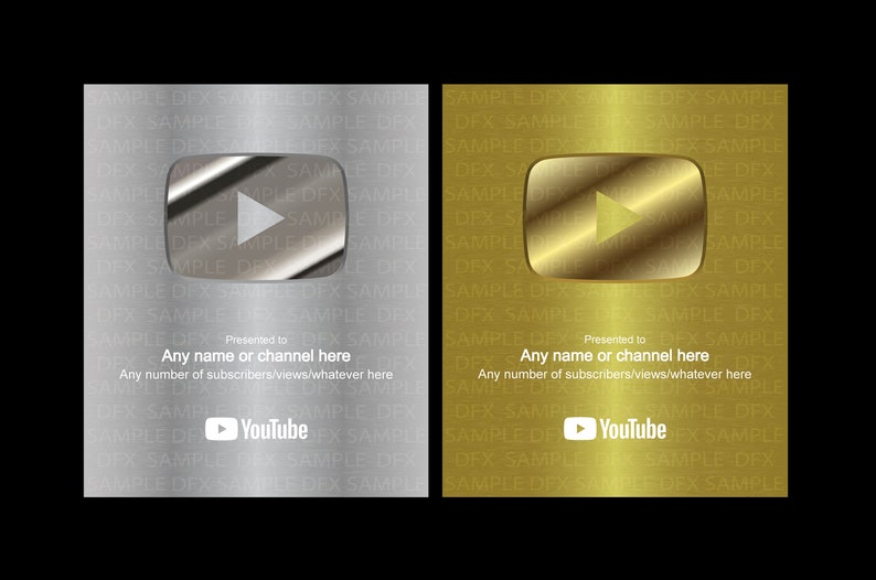 Custom Digital Image Download Personalised Youtube Play Button Etsy UK