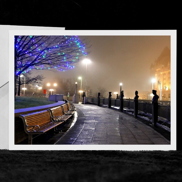 Valiants Resting Place-Prints/Card, Ottawa, Canada, War Memorial, Busts, December Evening, Chateau Laurier