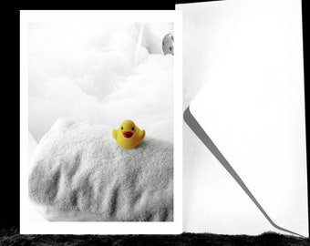 Rubber Duckie-Prints/Card, Bath, Toy, Yellow, Fun, Water, Bubbles, Bathtub