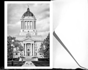 Manitoba Geese-Prints/Card, Winnipeg, Legislature, Golden Boy, Architecture, Birds, Government, Canada Geese, Black and White