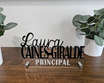 Personalized Desk Name Plate: Custom Office Decor, Work Gift