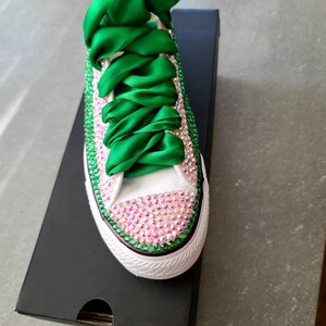 Pink and Green Rhinestone Bling Sneakers | Etsy