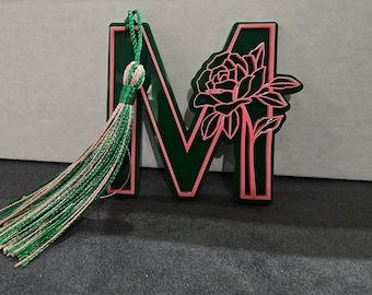 Personalized Initial Purse Charm: Floral Letter Bag Accessory