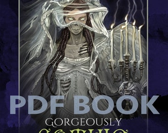 Gorgeously Gothic, Halloween Horror Adult PDF Coloring Book, Matthew Davidson, printable download, Spooktober