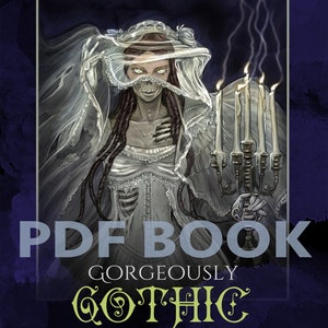 Gorgeously Gothic, Halloween Horror Adult PDF Coloring Book, Matthew Davidson, printable download, Spooktober