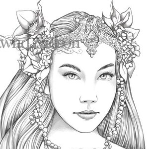 Queen of the Elves Coloring Page Printable Colouring for | Etsy