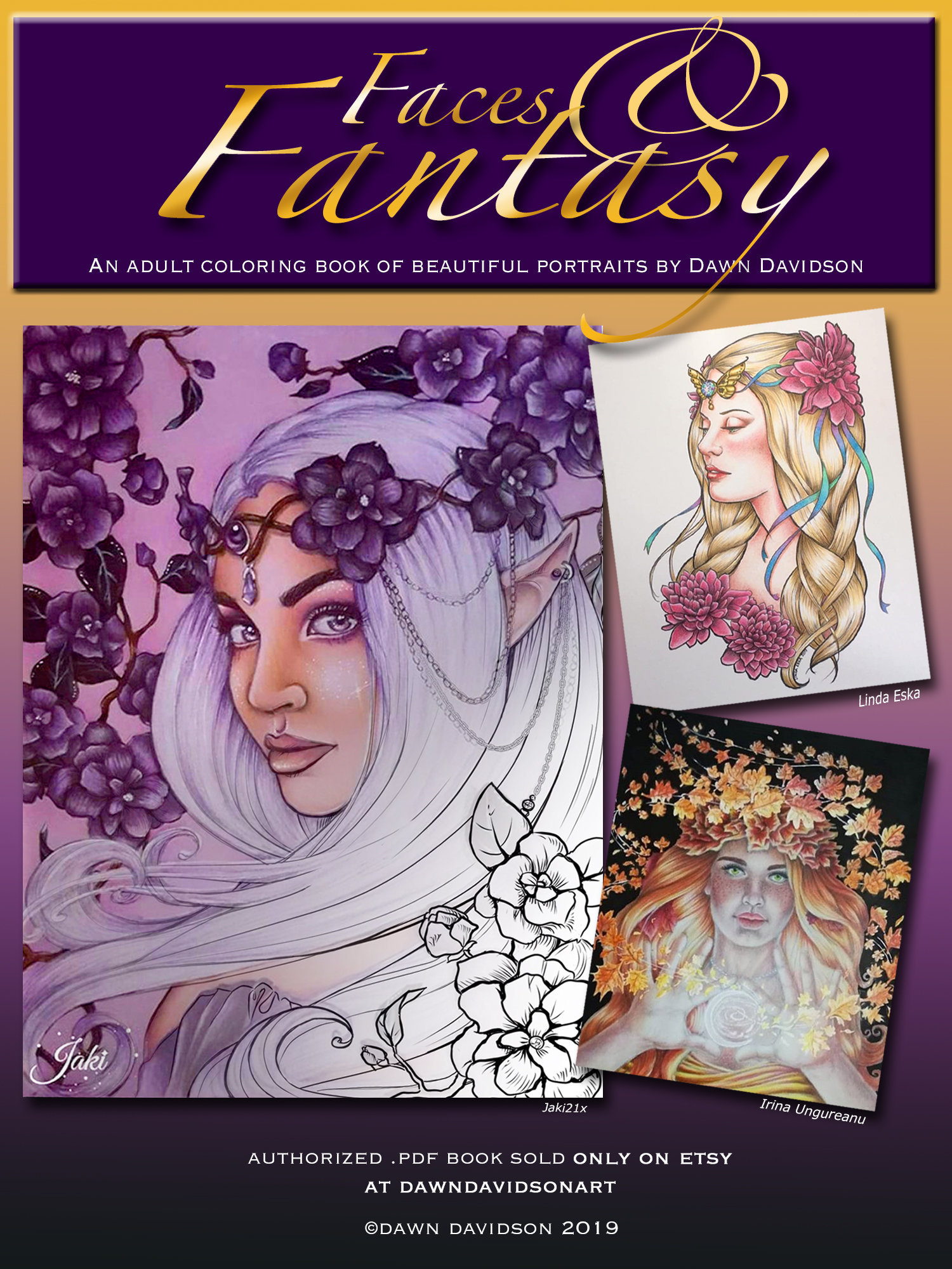 Faces of Christmas Grayscale Art Coloring Book