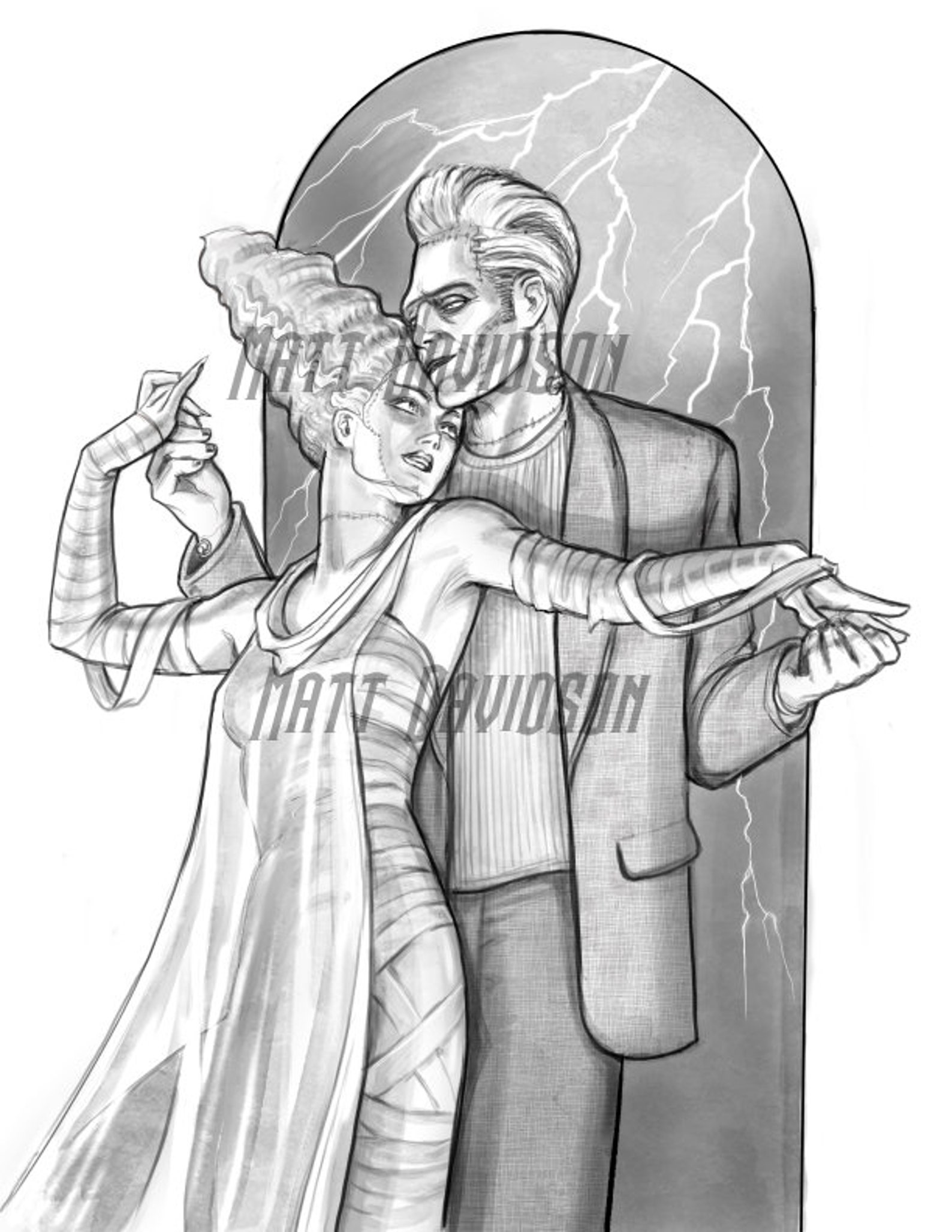 bride of frankenstein coloring page