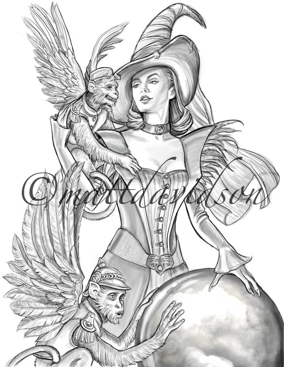 Coloring Pages for Adults Wicked Witch of the West Wizard of Etsy